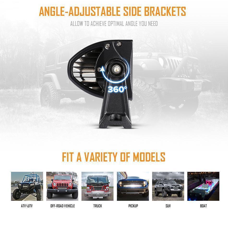 Light Bar for SUV ATV UTV Trucks Pickup Boat 22"/32"/42" V-Series RGB Straight/Curved 5D lens Combo Beam Double Row LED