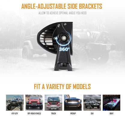 Light Bar for SUV ATV UTV Trucks Pickup Boat 22"/32"/42" V-Series RGB Straight/Curved 5D lens Combo Beam Double Row LED