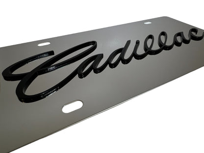 Cadillac Script Stainless Steel License Plate