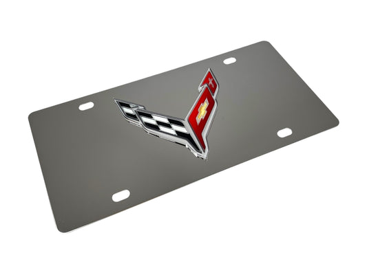 Chevrolet Corvette C8 Stainless Steel License Plate – Premium Finish