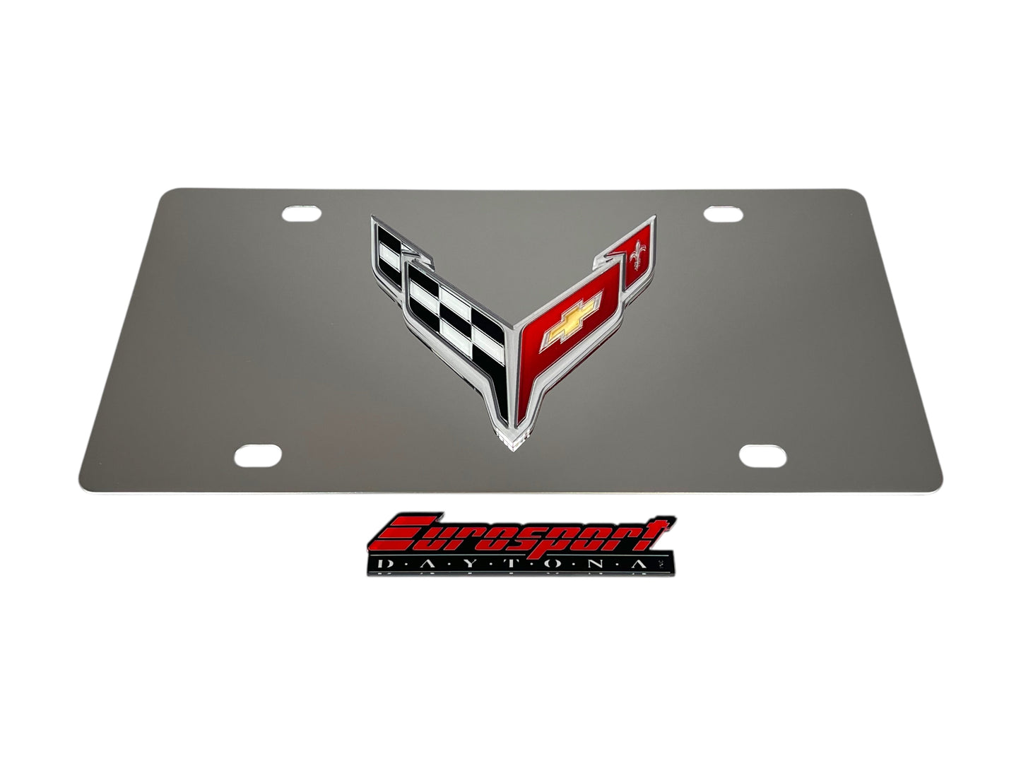 Chevrolet Corvette C8 Stainless Steel License Plate – Premium Finish