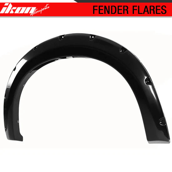 Fit 99-07 F250 F350 Super Duty Pocket Smooth Black ABS Fender Flares