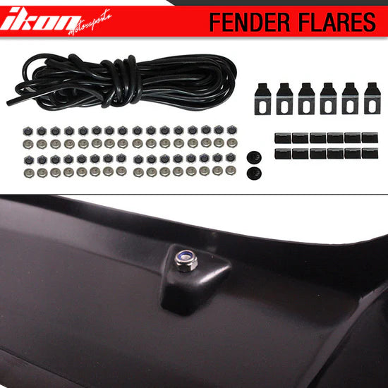 Fit 99-07 F250 F350 Super Duty Pocket Smooth Black ABS Fender Flares