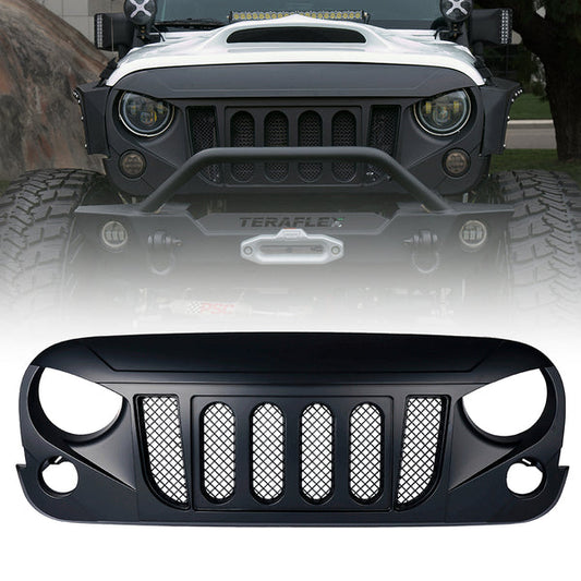 Aftermarket Front Grille – Fits 2007–2018 Jeep Wrangler JK