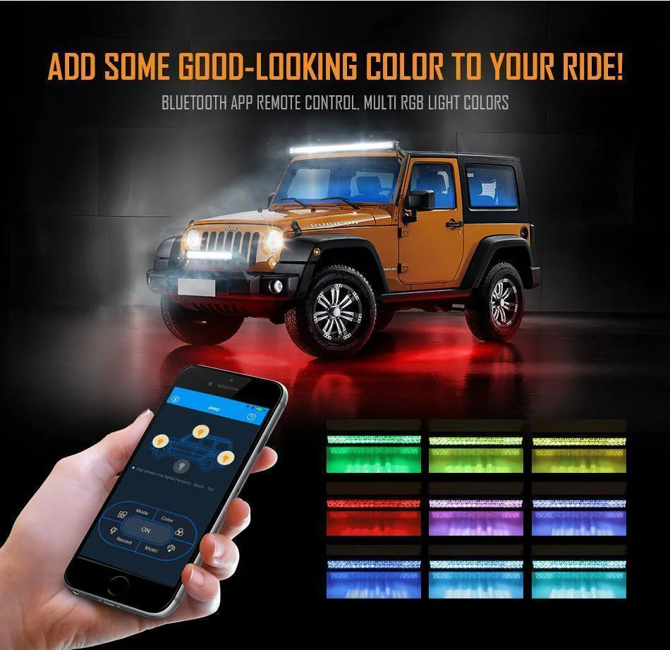 Light Bar for SUV ATV UTV Trucks Pickup Boat 22"/32"/42" V-Series RGB Straight/Curved 5D lens Combo Beam Double Row LED
