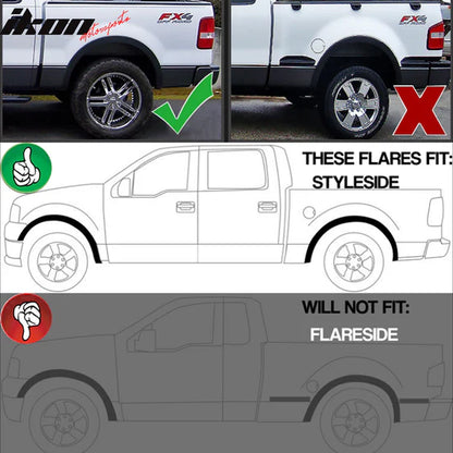 2004-2008 Ford F150 Styleside 5.5 6.5 8Ft Bed Fender Flare Wheel Cover