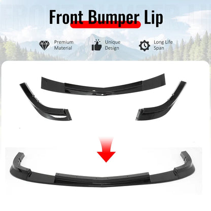 2006-2013 Chevy Corvette C6 Front Bumper Lip ZR1 Style 3PC Gloss Black