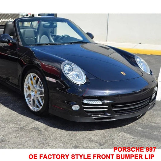 Front Bumper Lip for Porsche 997 2007-2013 OEM Style Unpainted Black PU