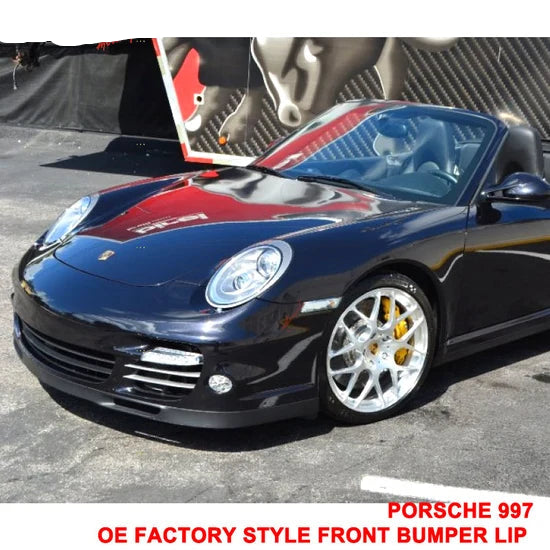 Front Bumper Lip for Porsche 997 2007-2013 OEM Style Unpainted Black PU