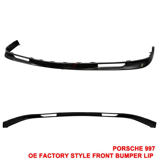 Front Bumper Lip for Porsche 997 2007-2013 OEM Style Unpainted Black PU