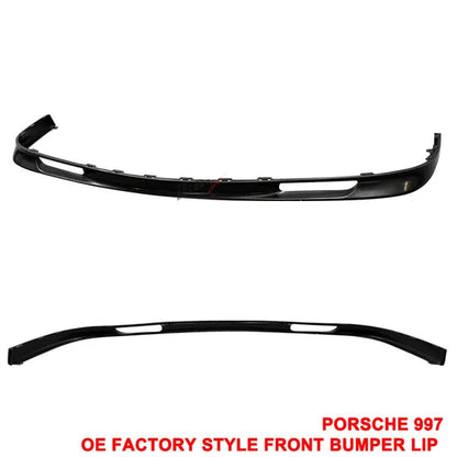 Front Bumper Lip for Porsche 997 2007-2013 OEM Style Unpainted Black PU
