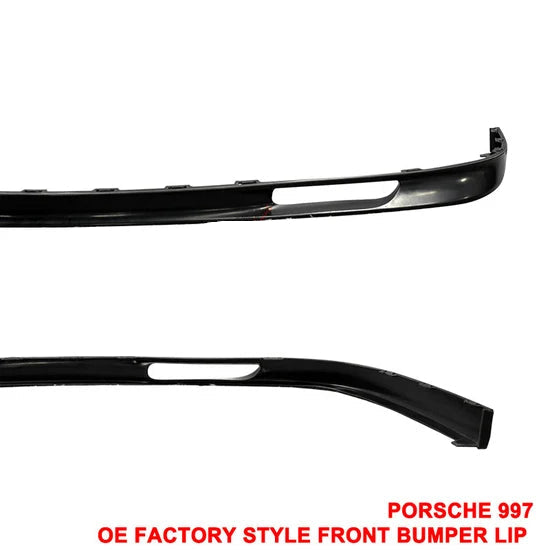 Front Bumper Lip for Porsche 997 2007-2013 OEM Style Unpainted Black PU