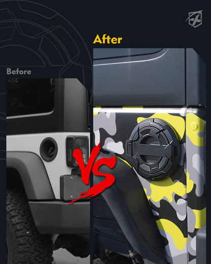 Bedrock Series Gas Cap Fuel Door Cover – Fits 2007–2018 Jeep Wrangler JK