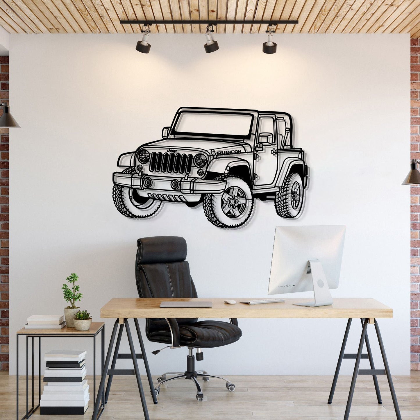 2007 Wrangler Rubicon Perspective Metal Car Wall Art - MT1278