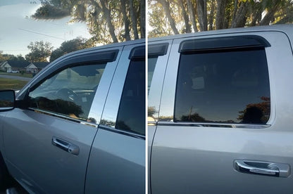 Window Visor for Dodge Ram 1500 Quad Cab Extended Pickup 2009-2024 Acrylic