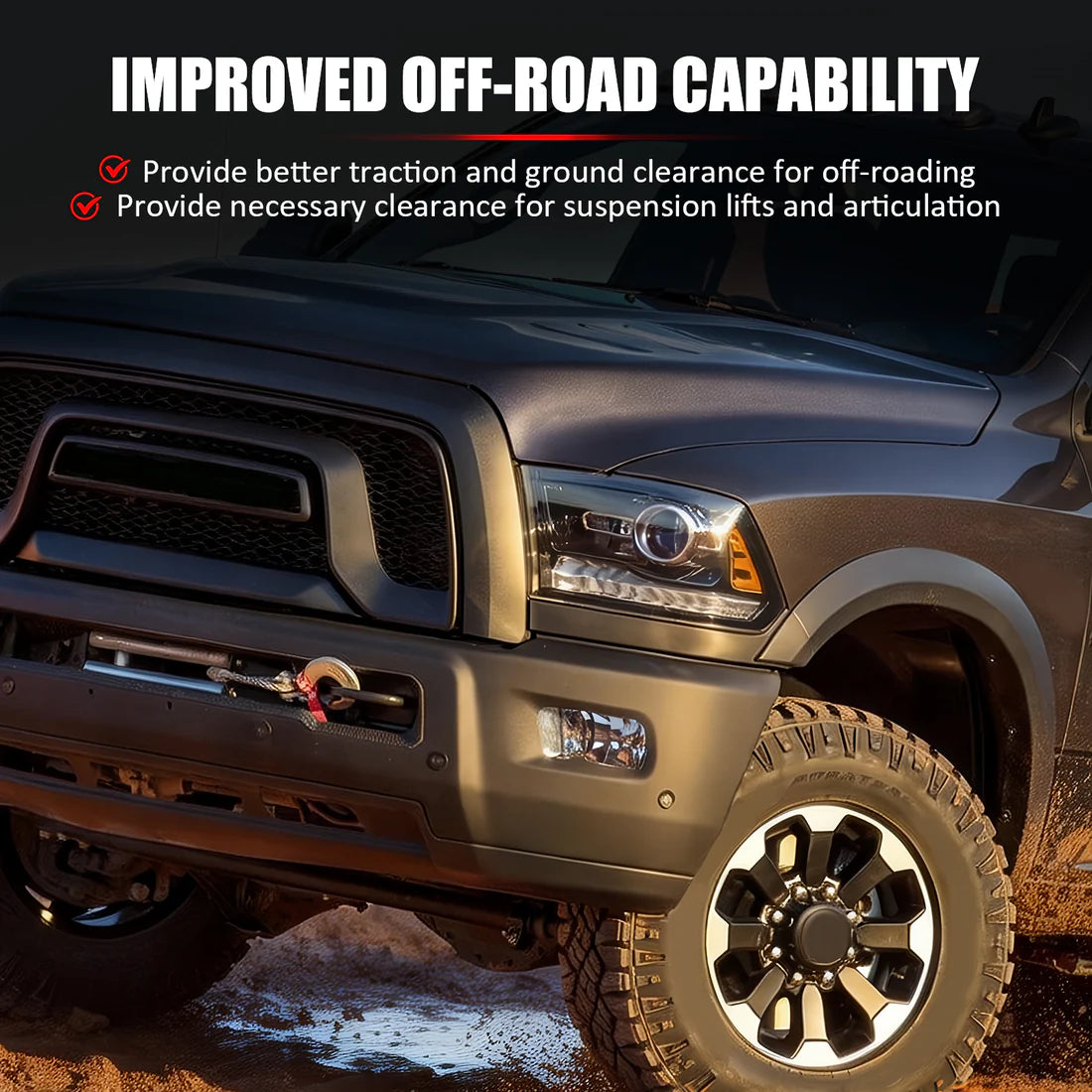 2010-2018 Dodge Ram 2500 3500 Unpainted PP Fender Flares 4PC
