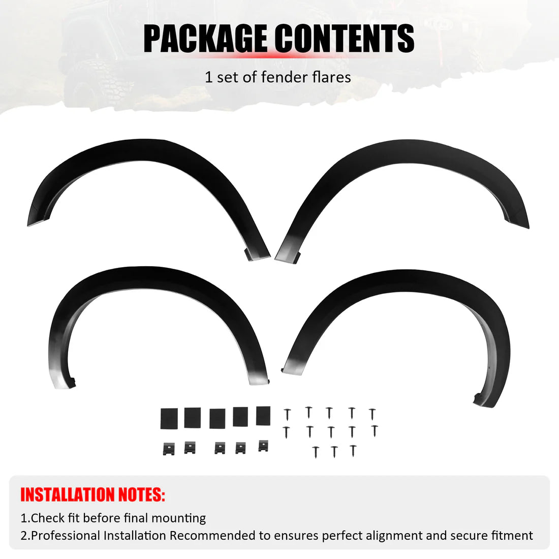 2010-2018 Dodge Ram 2500 3500 Unpainted PP Fender Flares 4PC