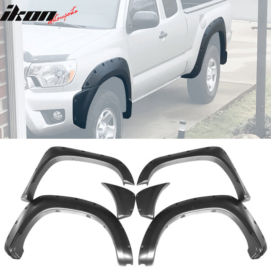 Fender Flares for Toyota Tacoma 2012-2015 Pocket Rivet Black PP 73.5" Bed