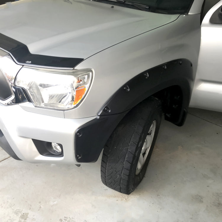 Fender Flares for Toyota Tacoma 2012-2015 Pocket Rivet Black PP 73.5" Bed
