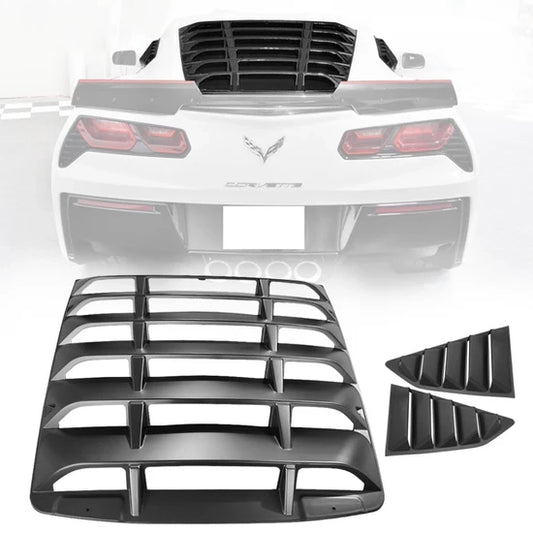 2014-2019 Chevy Corvette C7 Classic Style Side & Rear Window Louvers ABS