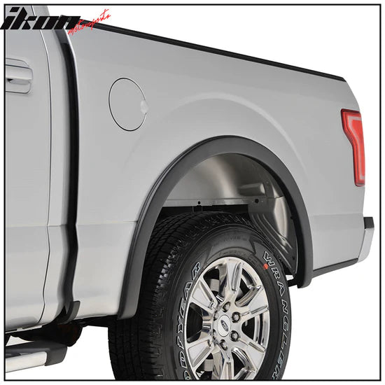 2015-2017 Ford F150 Pickup 4Dr 2Dr Smooth Black Fender Flares PP 4Pcs