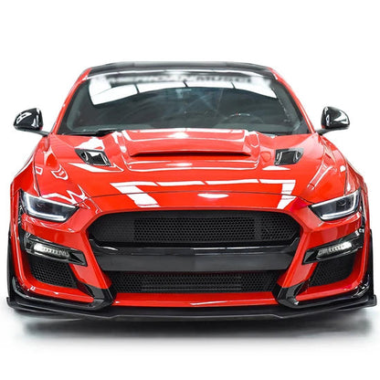 2015-2017 Ford Mustang GT500 Style Unpainted Black Front Bumper Lip PP