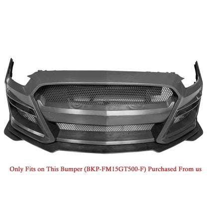 2015-2017 Ford Mustang GT500 Style Unpainted Black Front Bumper Lip PP