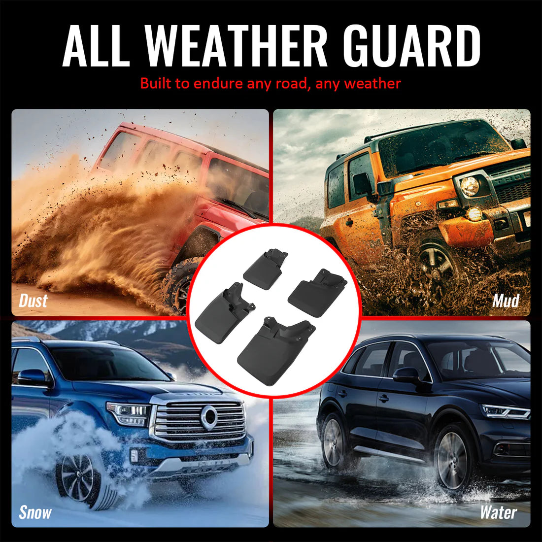 Mud Flaps Splash Guards for Toyota Tacoma 2016-2023 w/ OEM Fender Flares PP