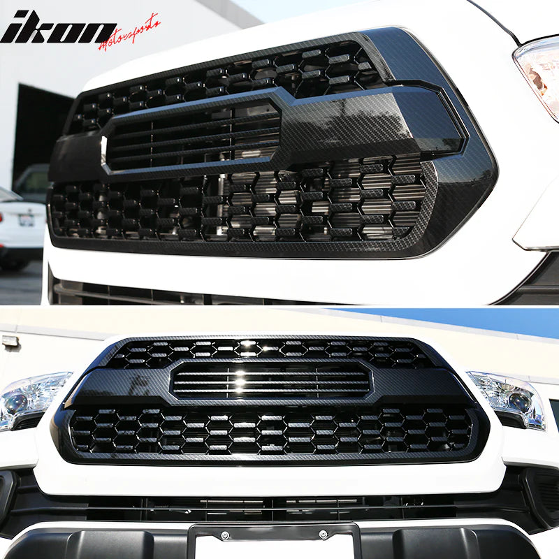 2016-2023 Toyota Tacoma T Style Carbon Print Front Hood Bumper Grille