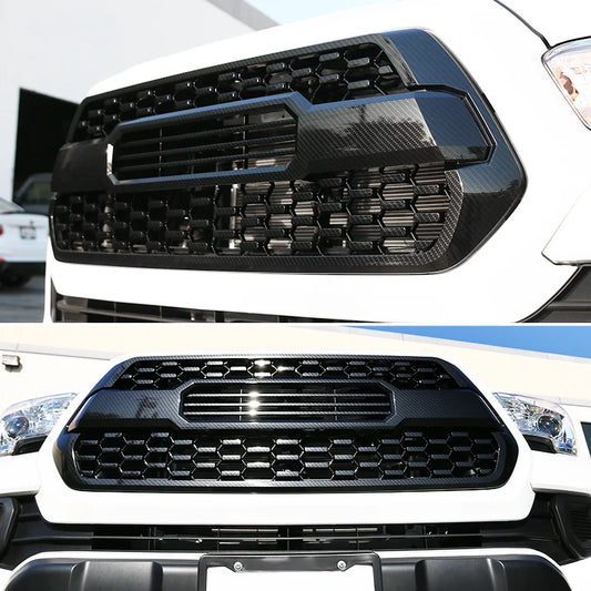 2016–2023 Toyota Tacoma T Style Front Grille – Carbon Fiber Look (Letters Not Included)