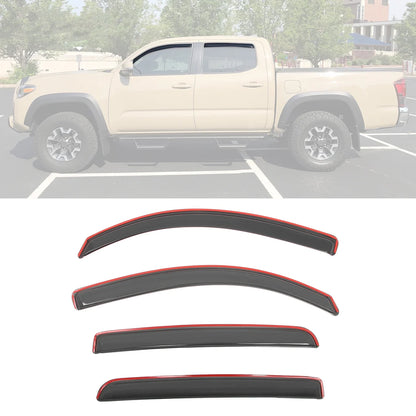 2016–2023 Toyota Tacoma In-Channel Window Visors – Double Cab Rain Guards (Set of 4)