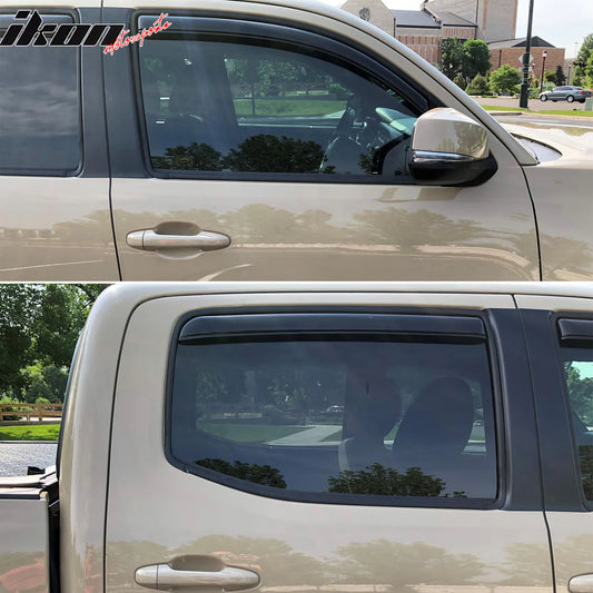 2016–2023 Toyota Tacoma In-Channel Window Visors – Double Cab Rain Guards (Set of 4)