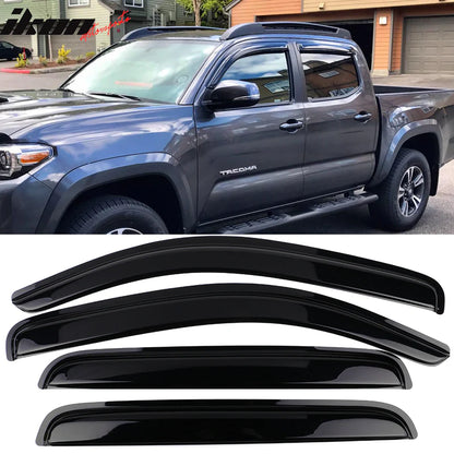 Window Visors for Toyota Tacoma 2016-2023 Slim Style Smoke Tinted Acrylic