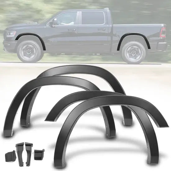 2019-2024 Dodge Ram 1500 Standard Bed Fender Flares Matte Black 4PCS