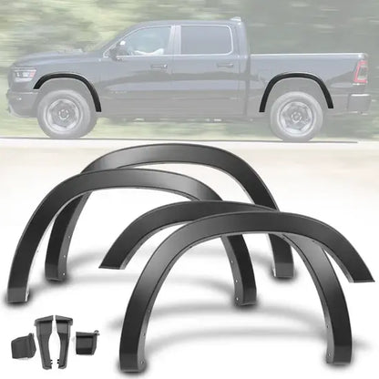 2019-2024 Dodge Ram 1500 Standard Bed Fender Flares Matte Black 4PCS