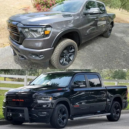 2019-2024 Dodge Ram 1500 Standard Bed Fender Flares Matte Black 4PCS