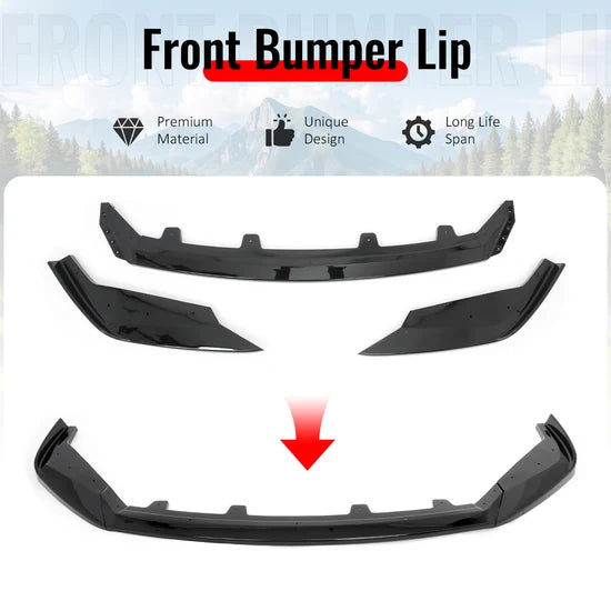 2022-2025 Lexus IS500 F Sport Ikon Style Front Lip Gloss Black PP 3PCS