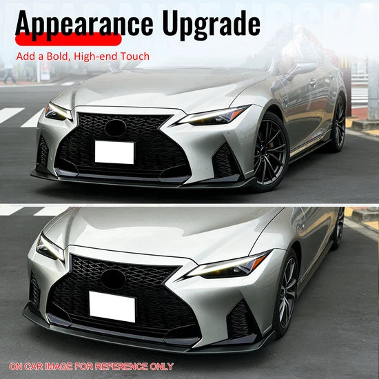 2022-2025 Lexus IS500 F Sport Ikon Style Front Lip Gloss Black PP 3PCS