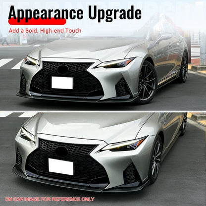 2022-2025 Lexus IS500 F Sport Ikon Style Front Lip Gloss Black PP 3PCS