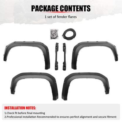 2024-2026 Toyota Tacoma Pocket Style Fender Flares Wheel Cover PP 4PCS