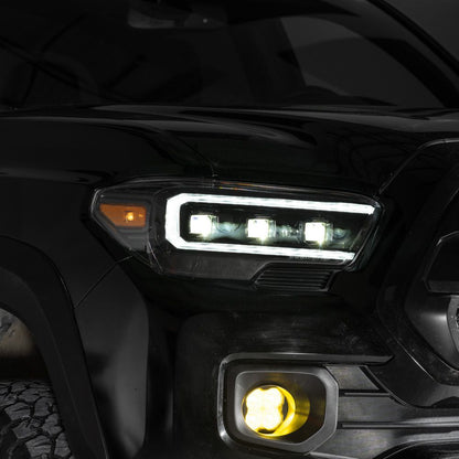 2016-2023 Toyota Tacoma LED Projector Headlights – Selectable White or Amber DRL | Sequential Turn Signals | Triple Bi-LED | Plug & Play