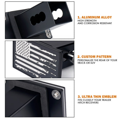 Aluminum Trailer Hitch Cover for 2" Receivers – USA Flag Design