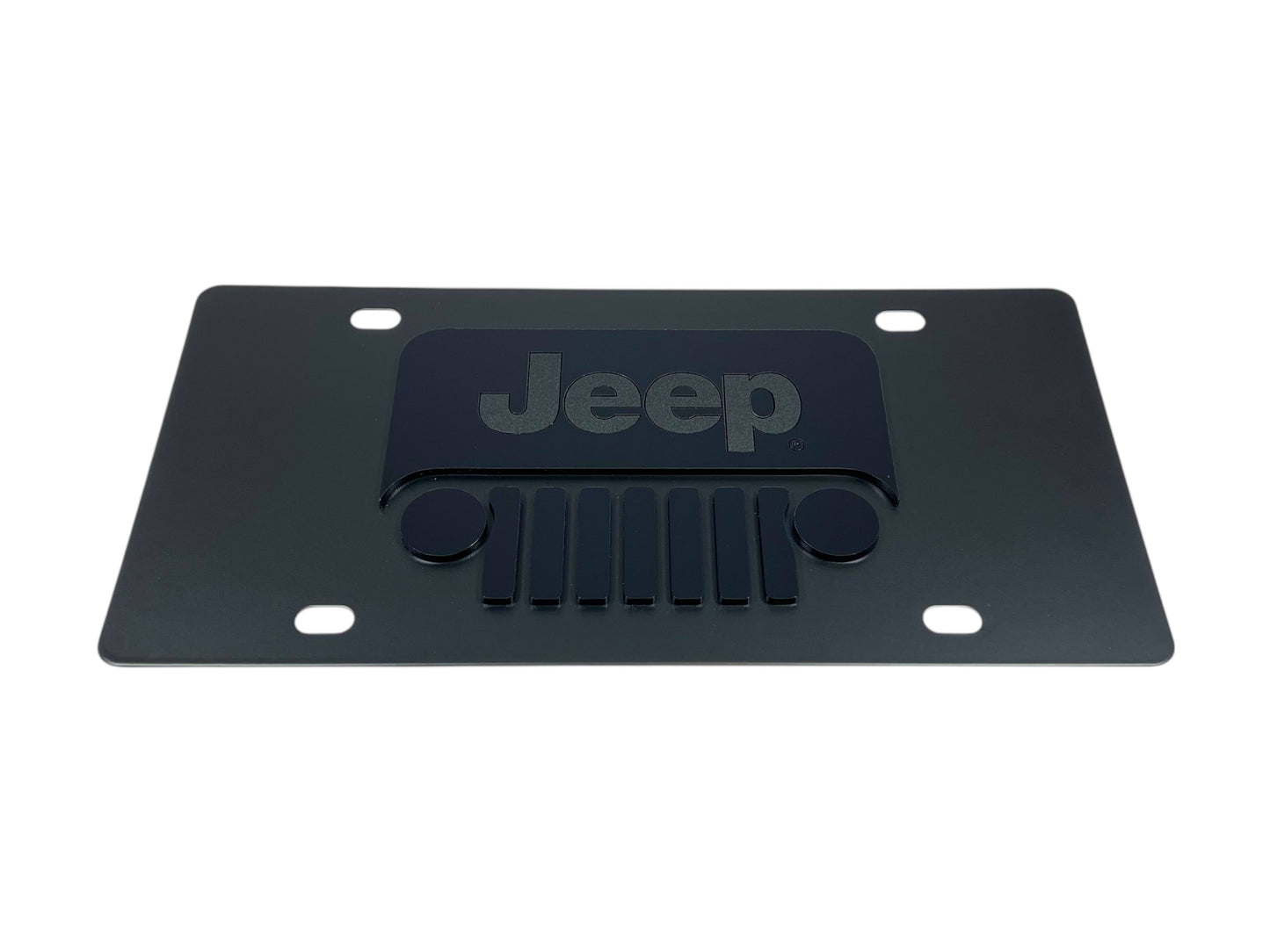 Jeep Grill Blacked Out Carbon Steel License Plate