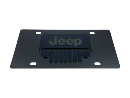 Jeep Grill Blacked Out Carbon Steel License Plate