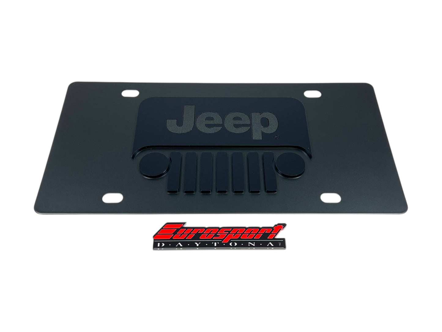 Jeep Grill Blacked Out Carbon Steel License Plate