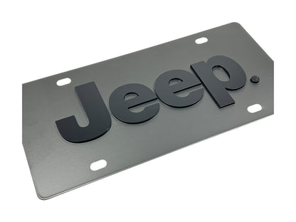 Jeep Blacked Out Carbon Steel License Plate