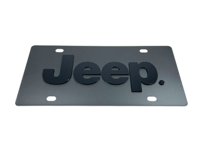 Jeep Blacked Out Carbon Steel License Plate