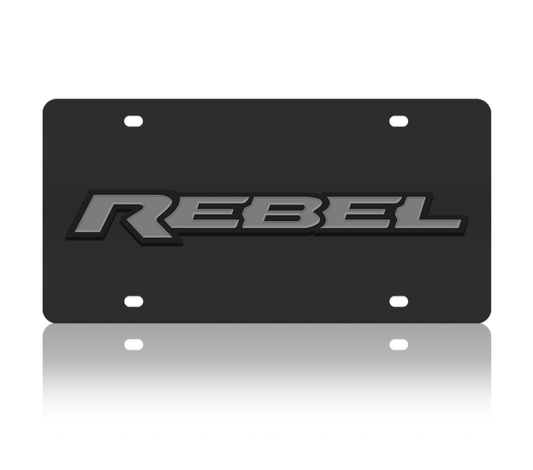 RAM Rebel Blacked Out Carbon Steel License Plate