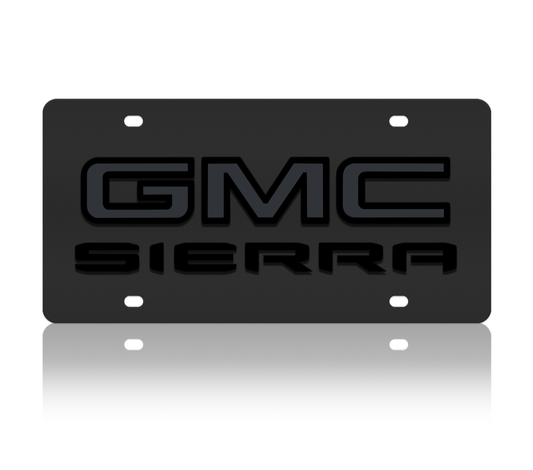 GMC Sierra Blacked Out Carbon Steel License Plate