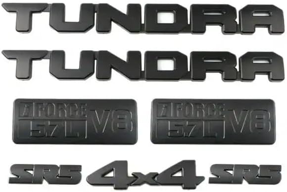 Matte Black Emblem Overlay Kit for 2014–2021 Tundra (7PCS) – ABS Blackout Badge Covers with Strong Adhesive, Easy Peel & Stick Install